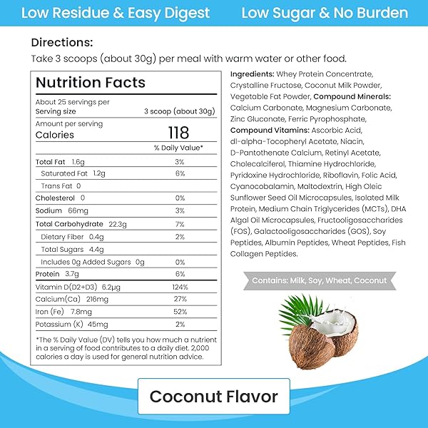 OSTOMY CARE MEAL REPLACEMENT, HYDROLYZED PROTEIN WITH PREBIOTICS & MCTS, LOW SUGAR, EASY DIGEST, BALANCED NUTRITION FOR OSTOMATES