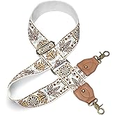 Purse Strap Replacement Crossbody Adjustable Bag Strap Retro Jacquard Embroidery Wide Shoulder Strap for Women Handbags