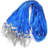 Bird Fiy Bulk Blue Lanyards for Id Badges Nylon Neck Flat Lanyard for ID Name Badge Holder/Name Tag
