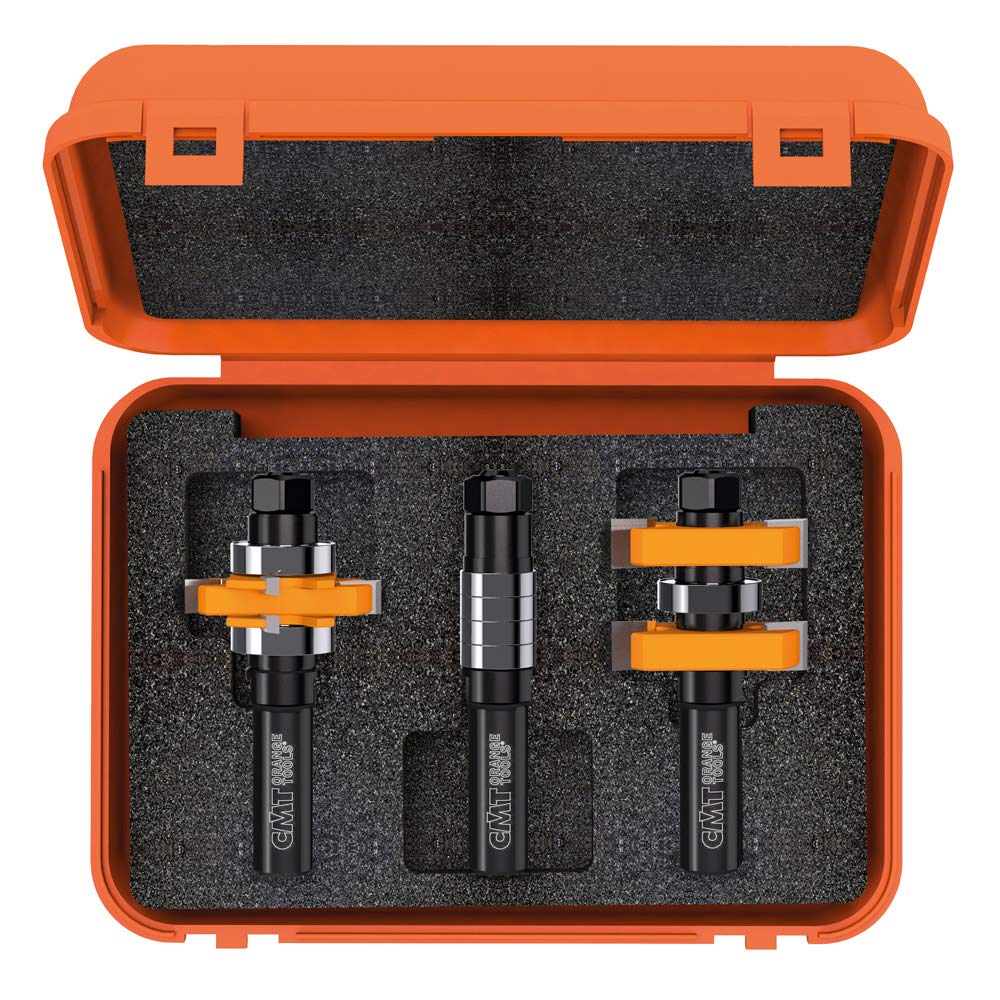 CMT 800.625.11 Adjustable Tongue & Groove Bit Set For Mission Style Cabinet Doors, 1/2-Inch