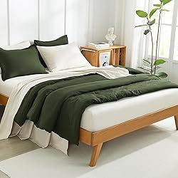 Litanika Dark Olive Green Comforter Set Full, 3