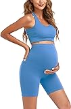 Women's Maternity 2 Piece Outfit Set - Bra & Shorts