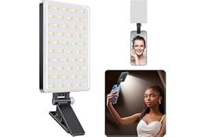 Coolpow Portable Selfie Light【84 LED】Rechargeable Phone Fill Lights with Clip【3 Light Modes】Portable Led Clip on Light for iPhone/Tablet/Laptop CRI97+ Perfect for Selfies Makeup TikTok Video Recording