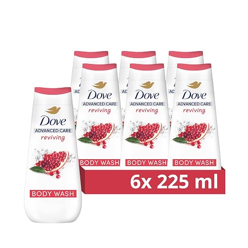 Dove Advanced Care Reviving Body Wash Body Cleanser shower gel with pomegranate & hibiscus extracts for instantly lotion-soft skin 6x 225 ml