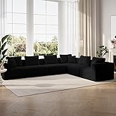 Novilla 141" Modular Sectional Sofa, L Shape Plush Sectional Couch, Modern Cloud Design with Smarts Coil&reg; Support, Boneless Sectional Couch for Large Living Room Apartment, No Assembly Required