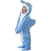Dolphin Toddler Costume - Jumpsuit with Flipper Sleeves and Hood - Sea Creature Outfit