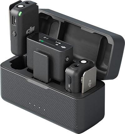 DJI Mic Wireless Lavalier System 2 Transmitters 1 Receiver Case 250m Range