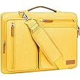 MOSISO 360 Protective Laptop Shoulder Bag,15-15.6 inch Computer Bag Compatible with MacBook Pro 16, HP, Dell, Lenovo, Asus Notebook,Side Open Messenger Bag with 4 Zipper Pockets&Handle, Yellow