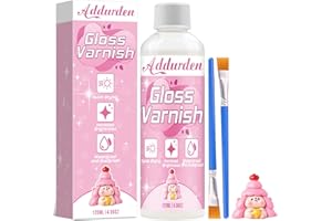 Addurden 120 ml Air Dry Clay Varnish with 2 Brushes, Air Dry Clay Sealant to Prevent Crack and Yellow, Waterproof Clay Glaze for Clay, Ceramic, Plaster, Wood, Glossy Glaze Finish