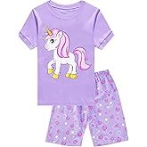Little Girls Pajamas Short Sleeve 100% Cotton Toddler Pjs Mermaid Sleepwear Unicorn Pajama Summer Clothes Sets 1-7T