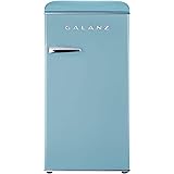 Galanz GLR33MBER10 Retro Compact Refrigerator, Single Door Fridge, Adjustable Mechanical Thermostat with Chiller, Blue, 3.3 C