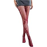 Verdusa Women's Patterned Fishnet Tights Y2k Sheer Floral Stockings Pantyhose Rave Date Night Outfits