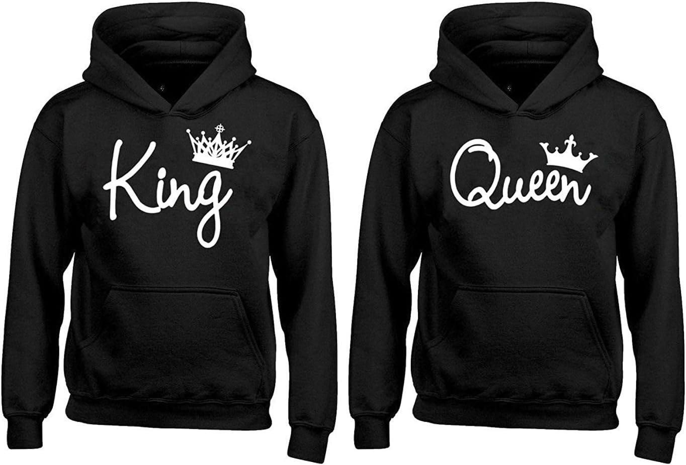 KING QUEEN Couple Hoodie, Couples Gifts, Anniversary, Cute gift (MEN S WOMEN S)
