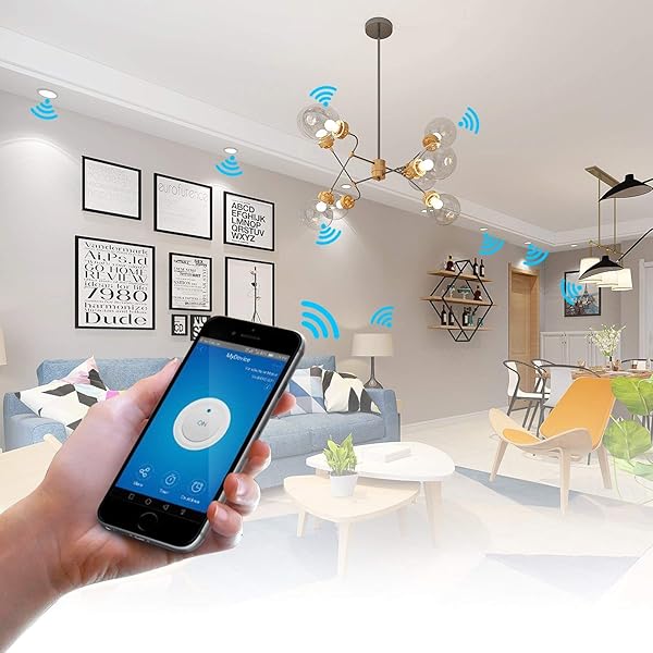 Interruptor de luz inteligente wifi compatible con Alexa pantalla tctil de cristal con aplicacin Smart Life Google Home Timging Fuction no requiere hub blanco 24 GHz N Wire Needed 2 vas