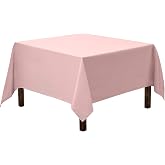 Gee Di Moda Square Tablecloth - 52 x 52 Inch Pink Table Cloth for Small Square or Round Tables - Heavy Duty Washable Fabric - for Buffet Table, Holiday Party, Dinner, Wedding &amp; Baby Shower
