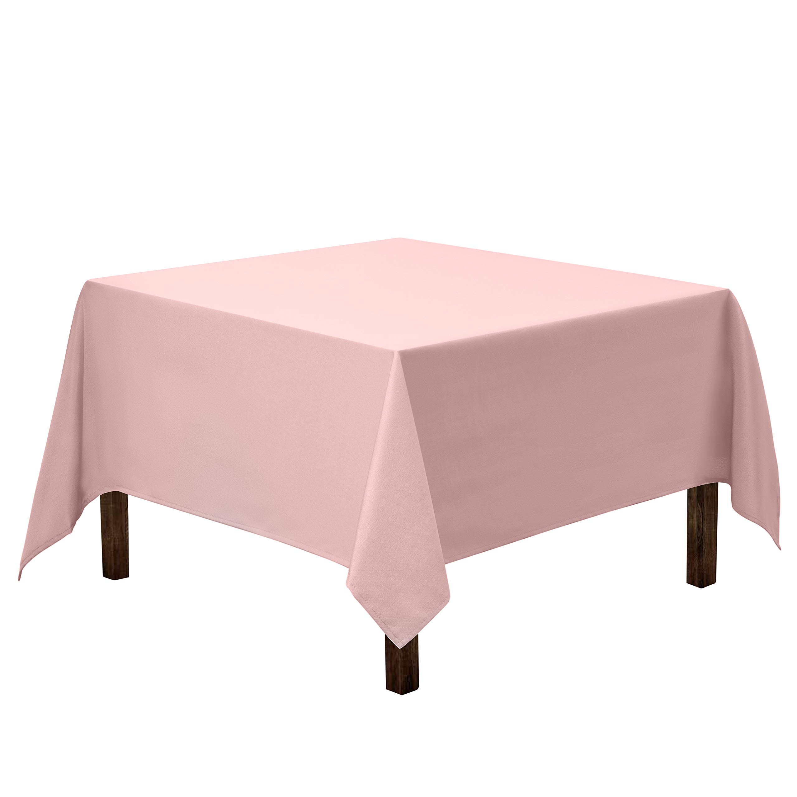 Gee Di Moda Square Tablecloth - 52 x 52 Inch Pink Table Cloth for Small Square or Round Tables - Heavy Duty Washable Fabric - for Buffet Table, Holiday Party, Dinner, Wedding & Baby Shower
