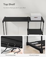 SONGMICS Open Wardrobe RYG026B02 Clothes Rail 124x43x182 cm Black view 5
