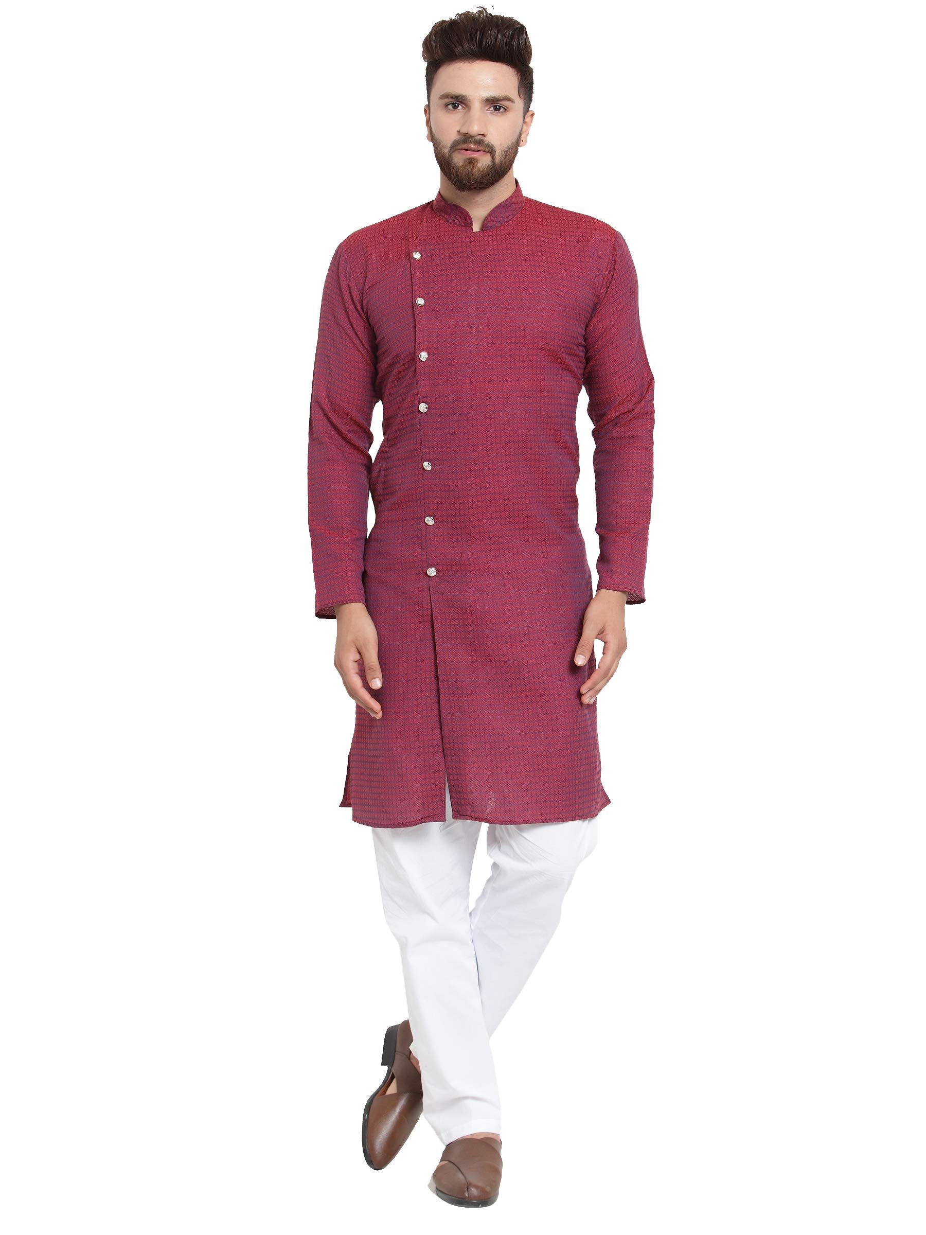 Jompers Men's Cotton Jacquard Kurta Payjama Set