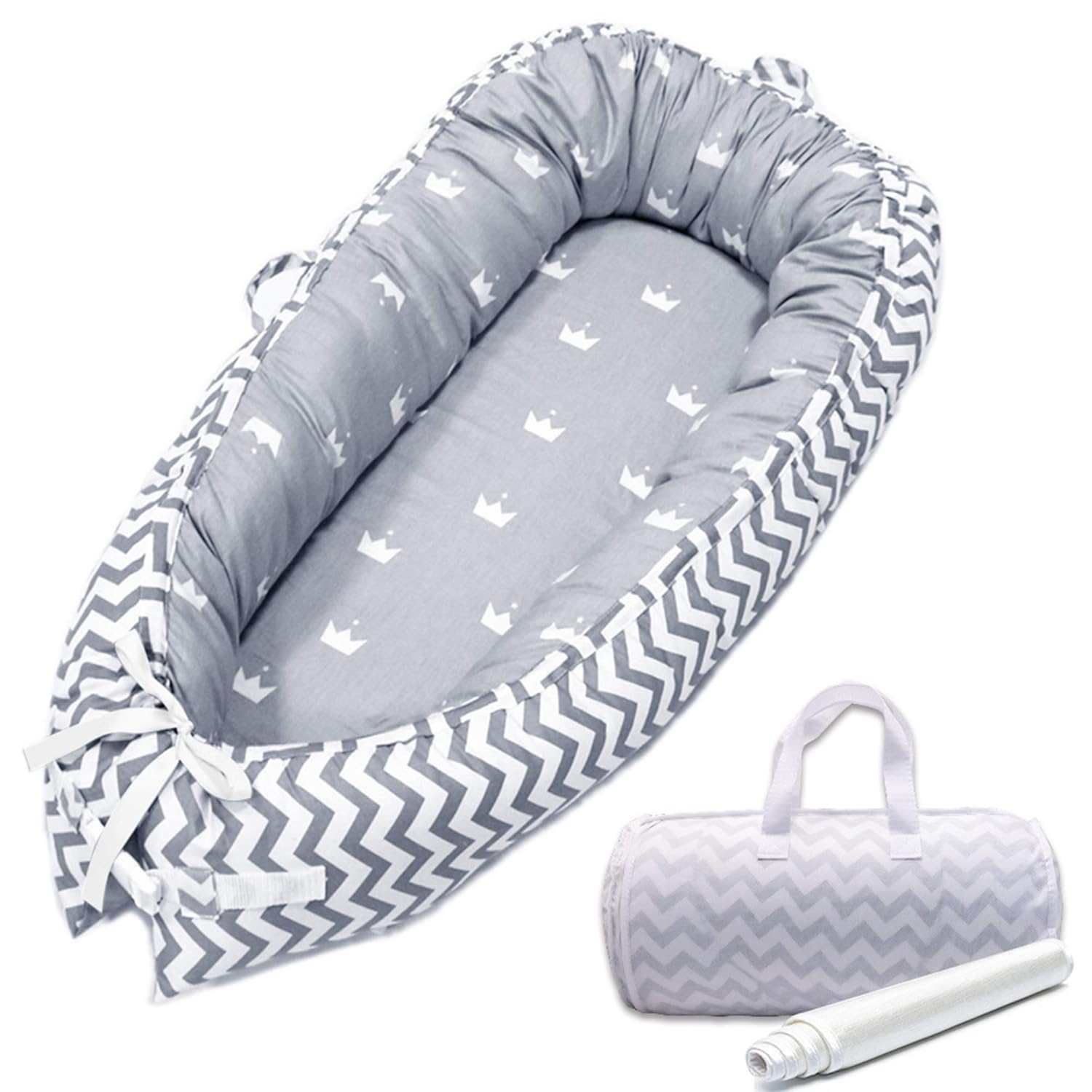 Babynest, Baby Lounger, 100% Cotton, Cosleeper, Baby Bassinet, Portable Bed, Travel Bed, Baby Snuggle Nest, Infant Lounger, Baby Pillow, Toddler Lounger: Baby