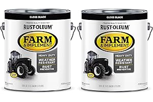 Rust-Oleum 280165-2PK Farm & Implement Enamel Paint, Gallon, Gloss Black, 2 Pack