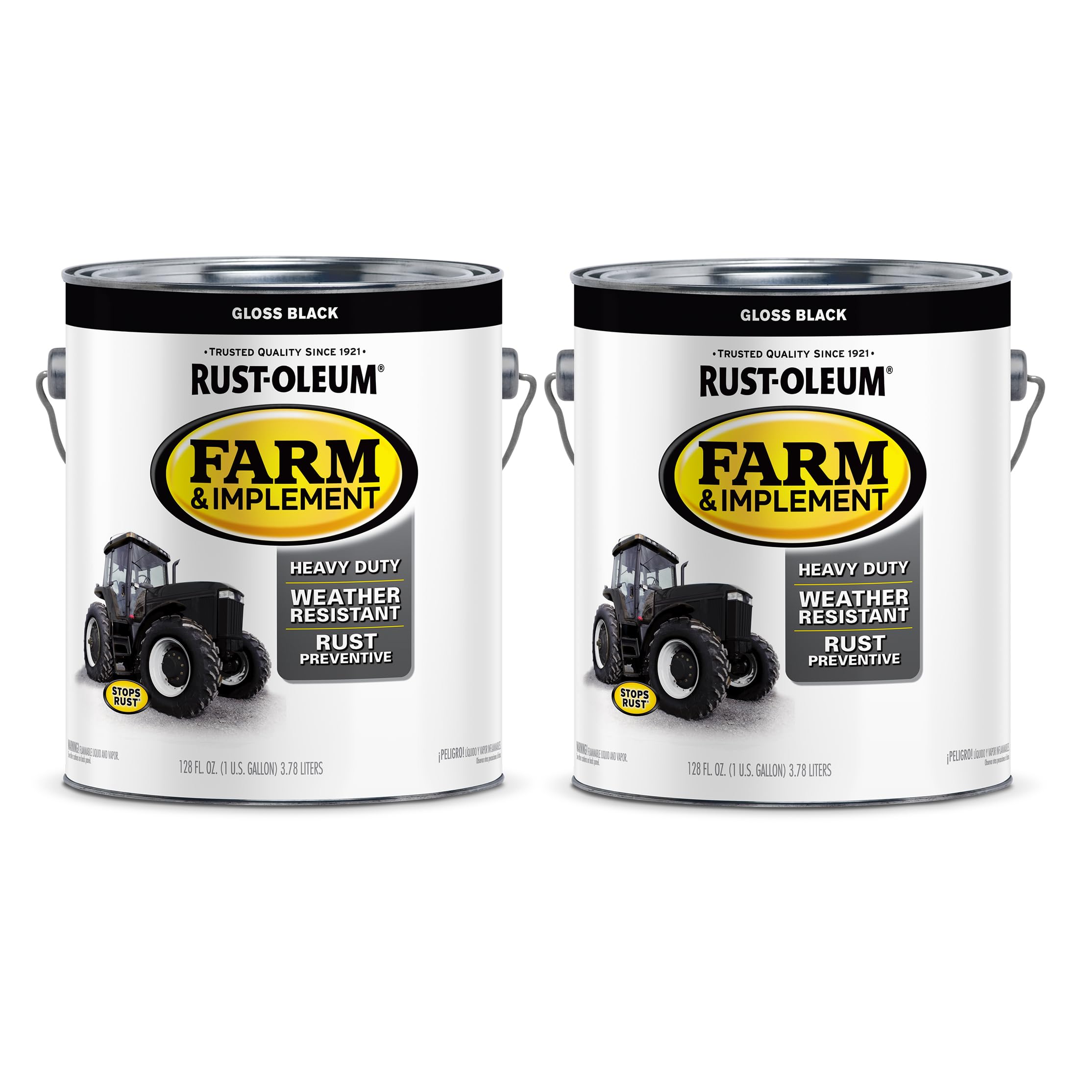 Rust-Oleum 280165-2PK Farm & Implement Enamel Paint, Gallon, Gloss Black, 2 Pack Image Rust-Oleum 280165-2PK Farm & Implement Enamel Paint, Gallon, Gloss Black, 2 Pack Image