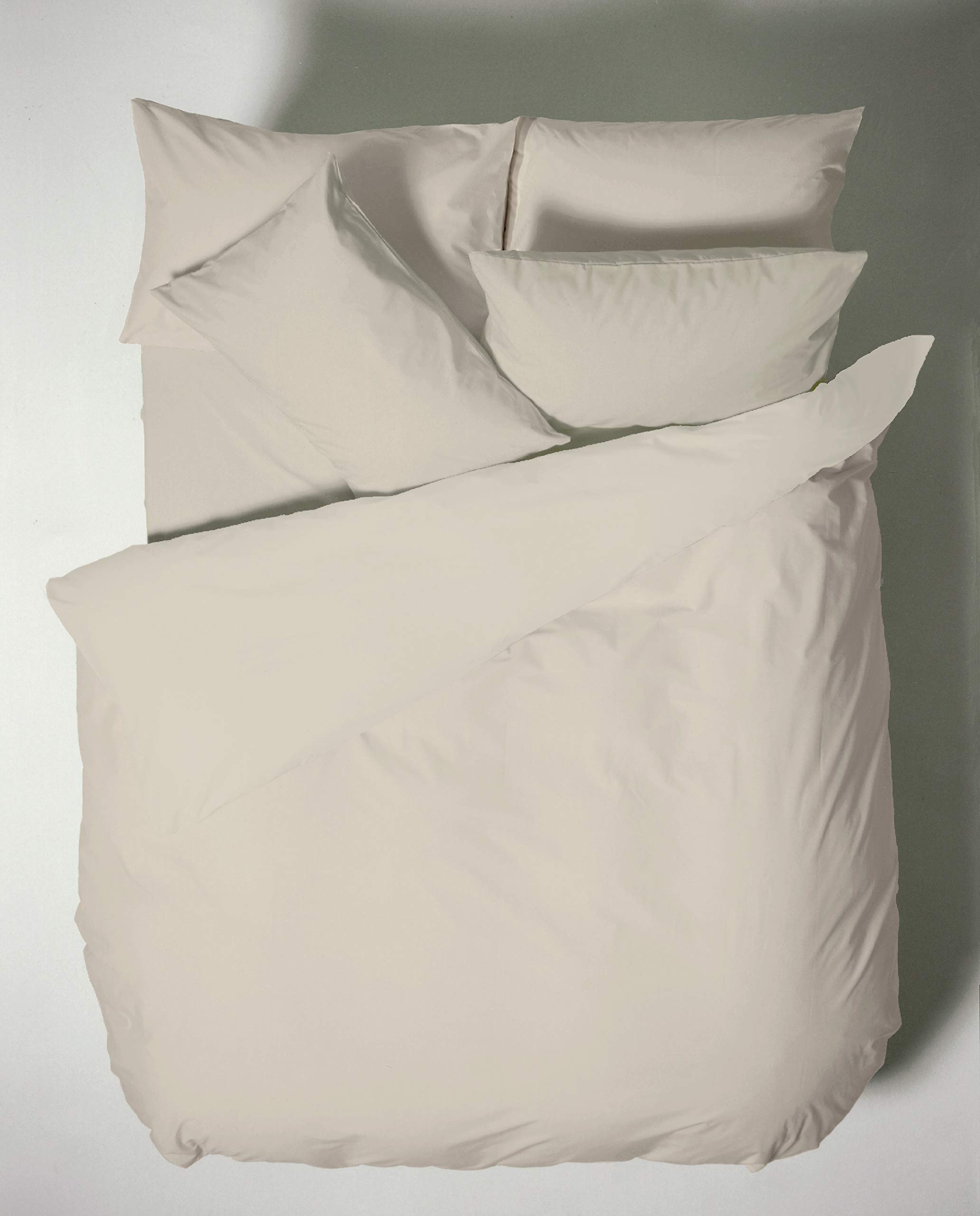 White Plain Dyed Cotton Percale Neutral 200TC Flat Sheet 210 x 280 cm