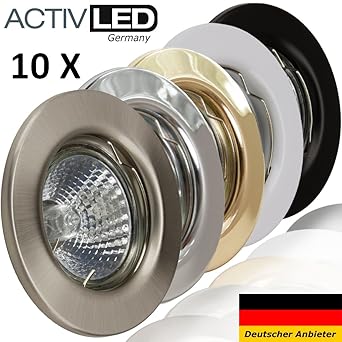 Activled 10x Deckeneinbaustrahler Deckeneinbauleuchte Einbaurahmen Einbaustrahler Einbauleuchte Einbauspot Einbauring Metall 