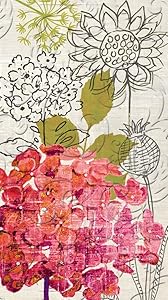 Sketch Floral Embossed Guest Towel Set of 15-8 x 5 Inches