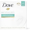 Dove Beauty Bar More Moisturizing Than Bar Soap Sensitive Skin Effectively Washes Away Bacteria, Nourishes Your Skin 3.75 oz 10 Bars