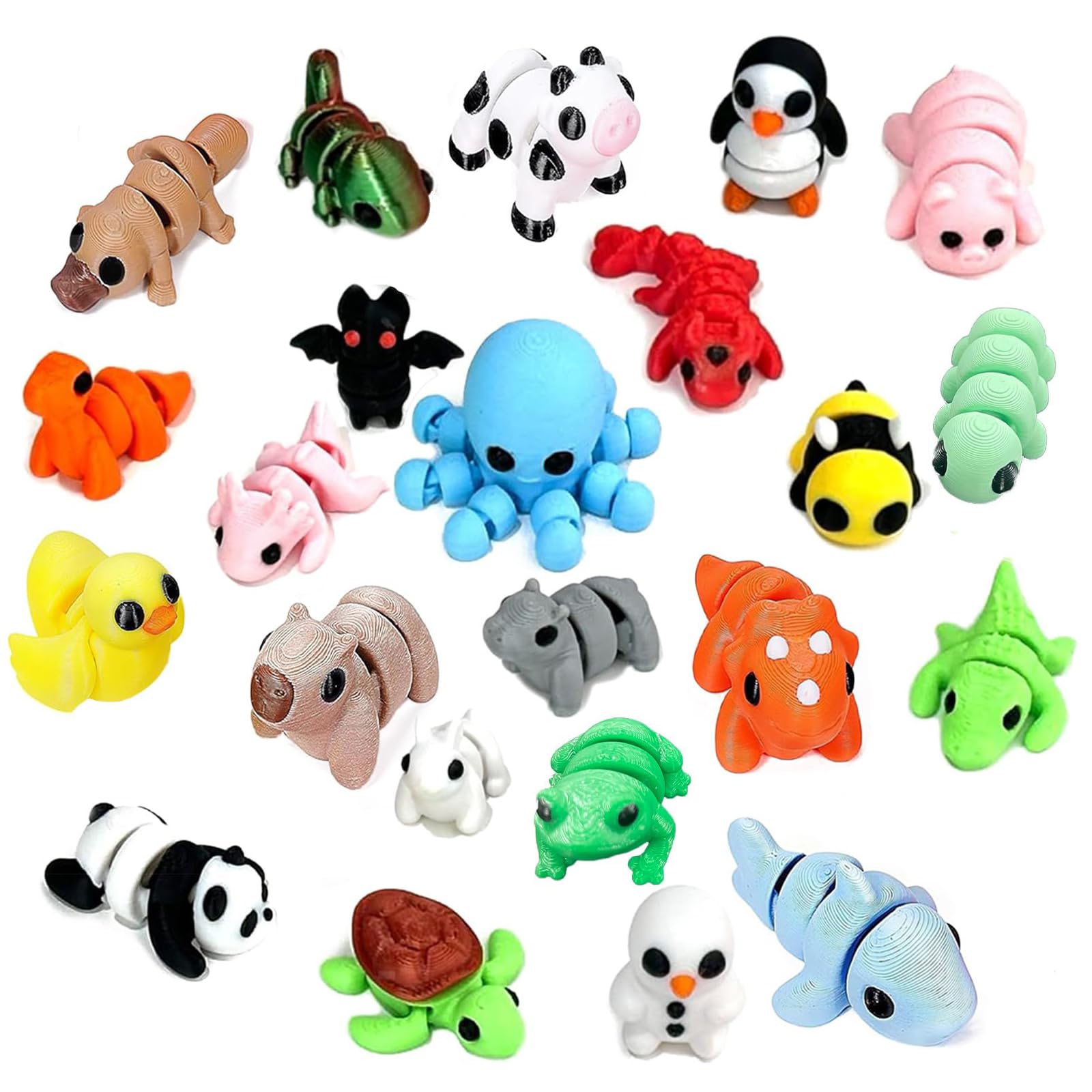 3d Printed Animals, Mini 3d Printed Animals, 3d Printed Toys Movable Joint 3d Printed Toys Different Animal Shapes for Home and Office Decoration Photographic Prop (Random Style and Color) (8 pcs) — image 1