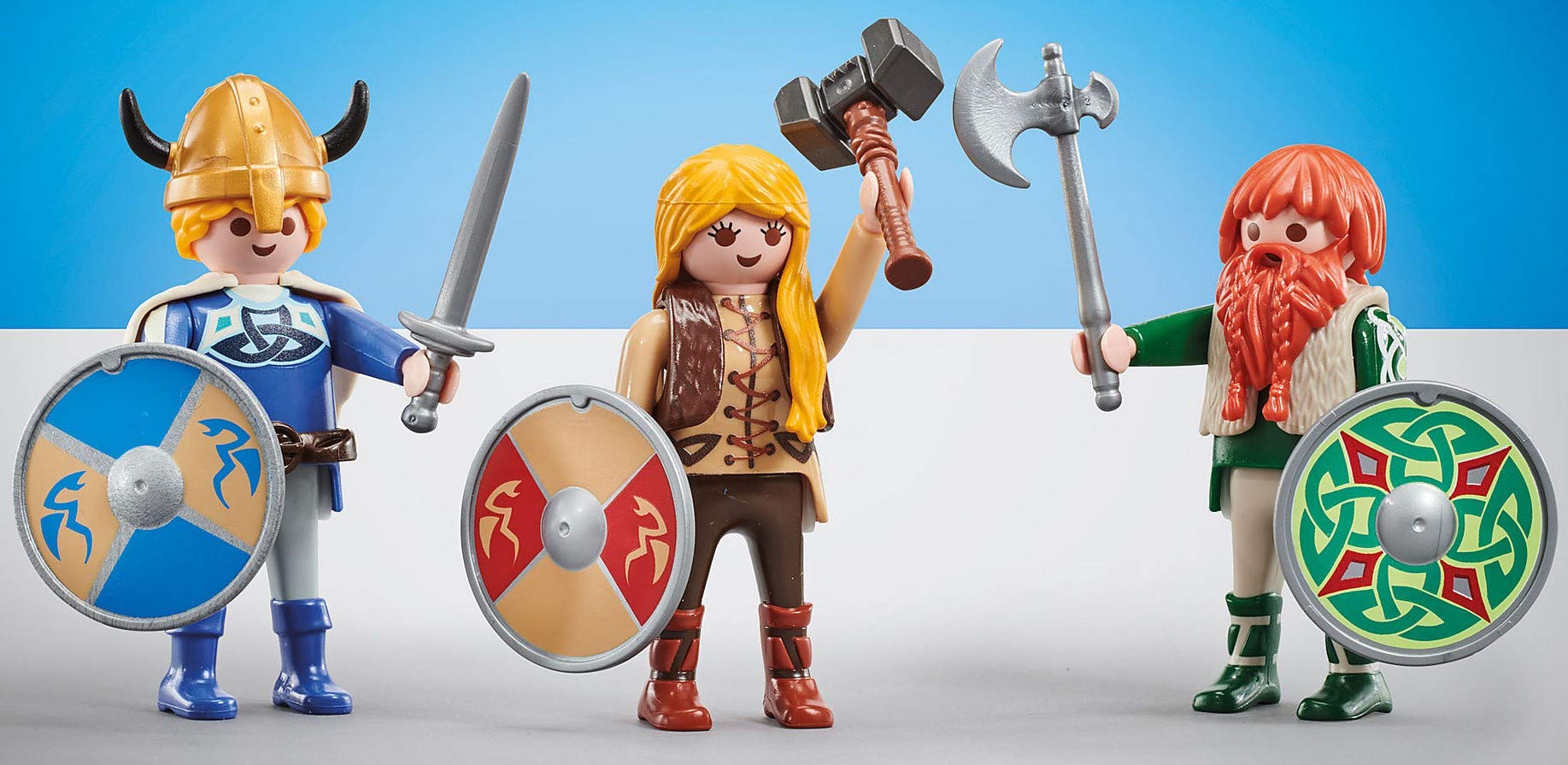 Playmobil - 9893 - History - 3 Vikings - in Plastic Packaging, No Blue Cardboard Box