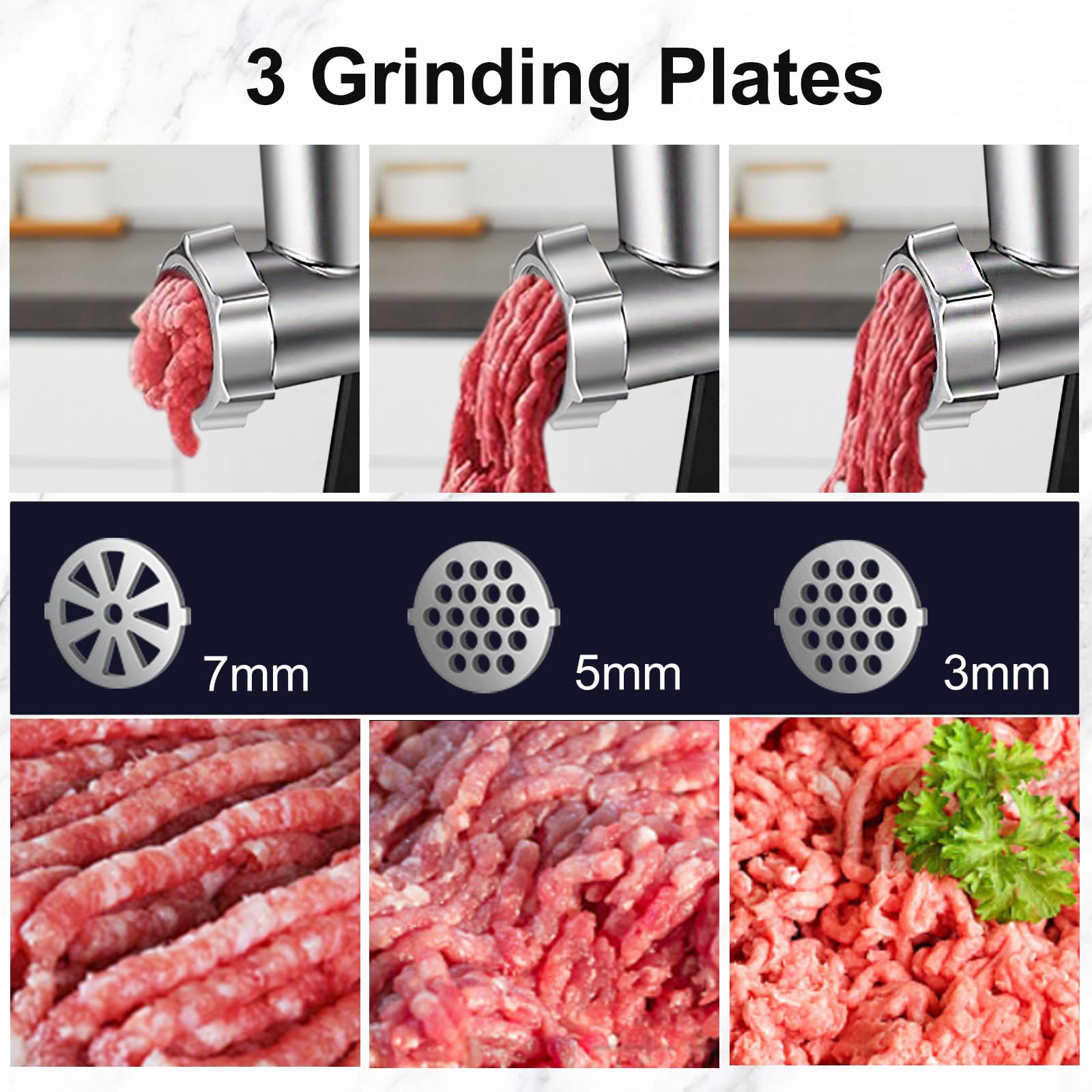 Electric Meat Grinder, 350W(2800W Max) Power Food Grinder with Sausage Stuffer Tubes, Dumpling Maker, and Kubbe Kit, Small Meat Grinder for Home Use ，for Ground Beef, Deer, Chicken, and More