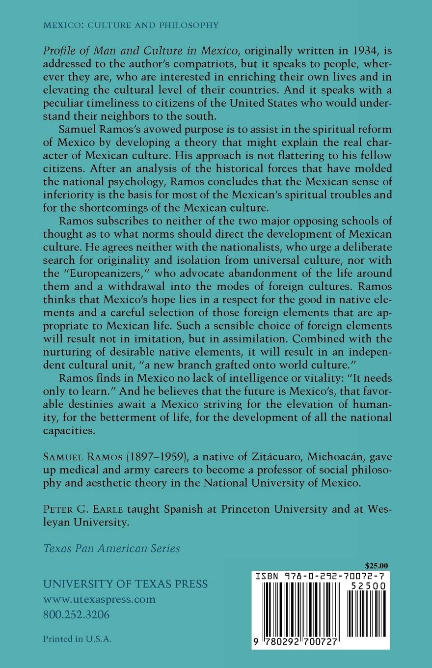 Profile Of Man And Culture In Mexico Ramos Samuel Irving Thomas B Earle Peter G Books Amazon Ca