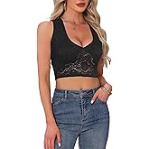 Allegra K Lace Tank Camisole Top for Women's V Neck Y2K Crop Tops
