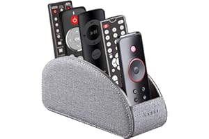 YAPISHI TV Remote Control Holder with 5 Compartments,Pu Leather Remote Caddy/Box/Tray Bedside Table Desk Storage Organizer for DVD, Blu-Ray, Media Player, Heater Controllers and Cosmetics Office Supplies
