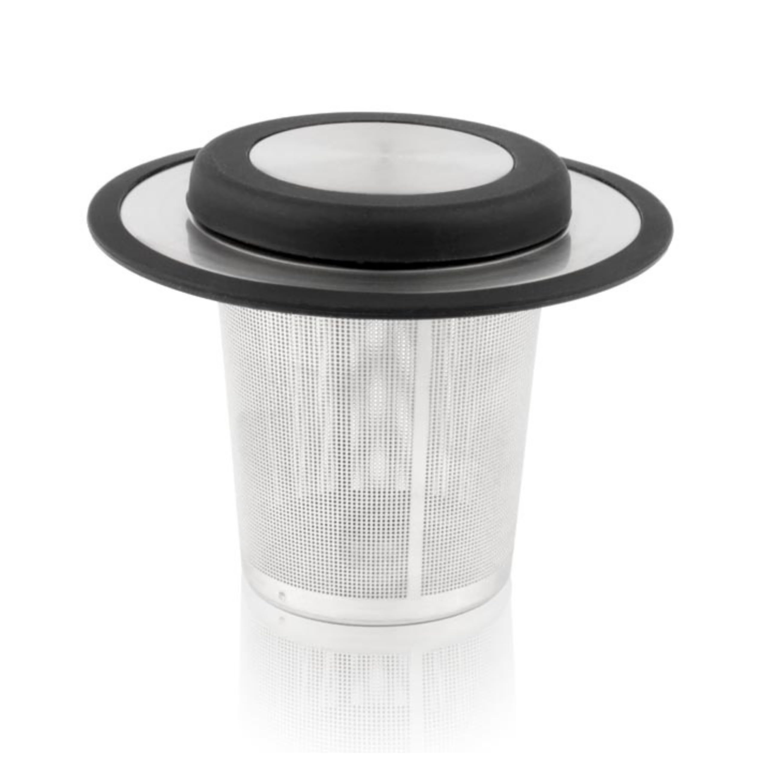 Bredemeijer Stainless Steel/Siliconen Tea Filter with Coaster, Silver