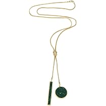 Square Malachite Stone Pendant Drop 