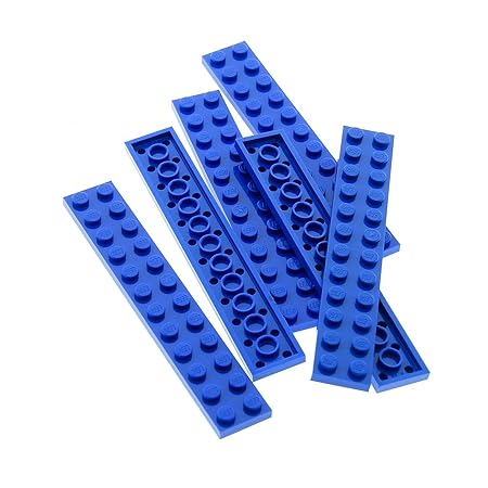 6 x Lego System Leiste Basic BAU Platte Stein blau 2x12 Set Star Wars 75149 70816 10253 10177 6955 60047 244523 2445