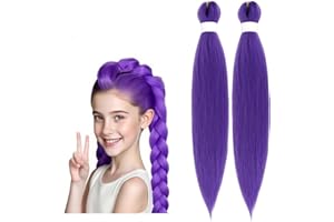 Finndeen Purple Braiding Hair,Purple Rumi Wig Kids,Long Extensions for Braids,Synthetic Braided Twist Wig,Halloween Cosplay Props (1PC)