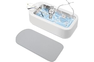 FLOVERKITY Ultrasonic Jewelry Cleaner, Professional Sonic Jewelry Cleaner, Jewelry Cleaner Ultrasonic Machine for Glasses, Jewelry, Earring Cleaner (Grey,40W, 22OZ/642ML)