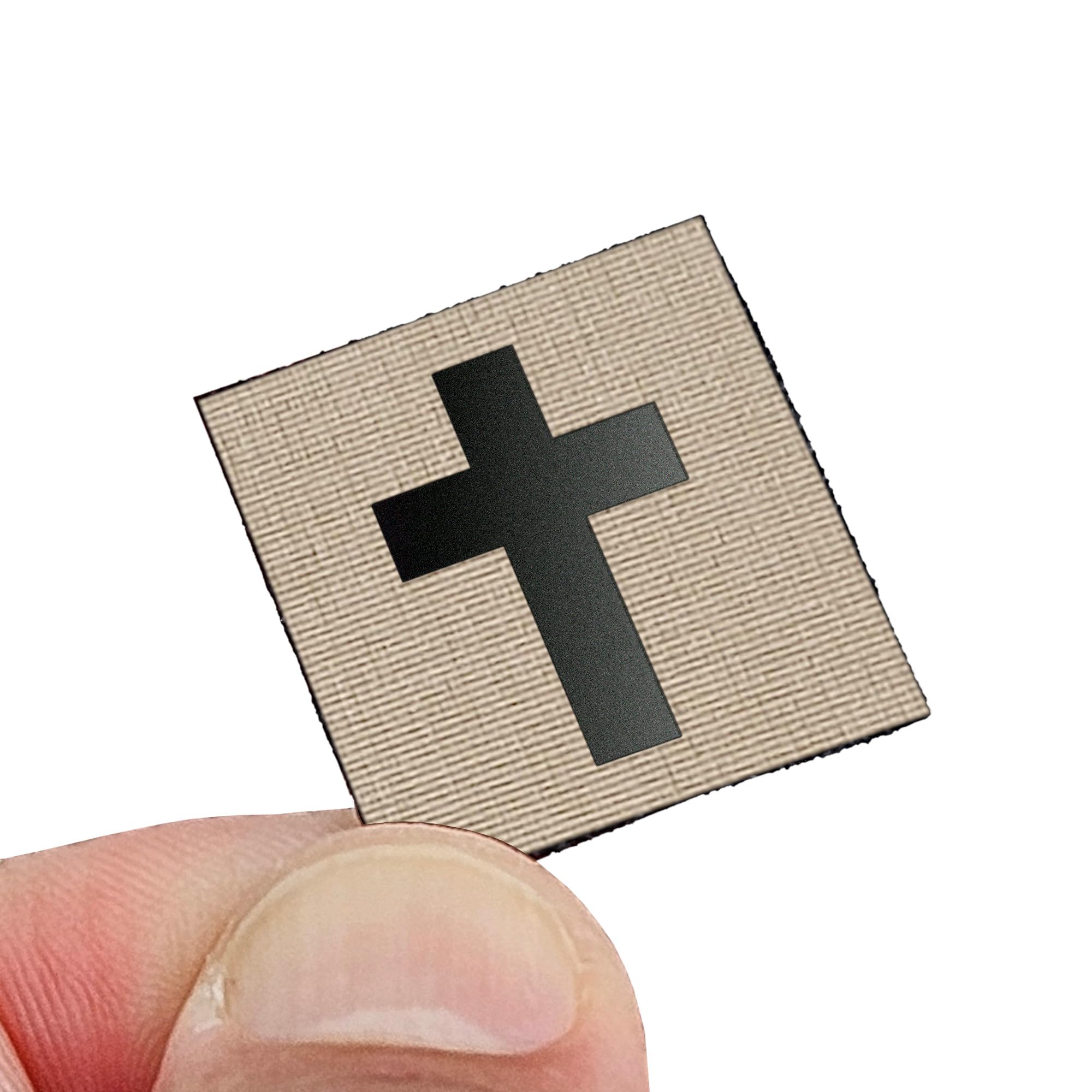 Mini Crucifix Jesus Christ Christian Morale Patch [Tan,Black]