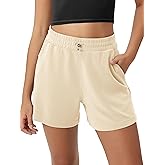 ODODOS Modal Soft Relaxed Shorts for Women Adjustable Shockcord High Waist Casual Shorts with Pockets - 4" / 6" Inseam