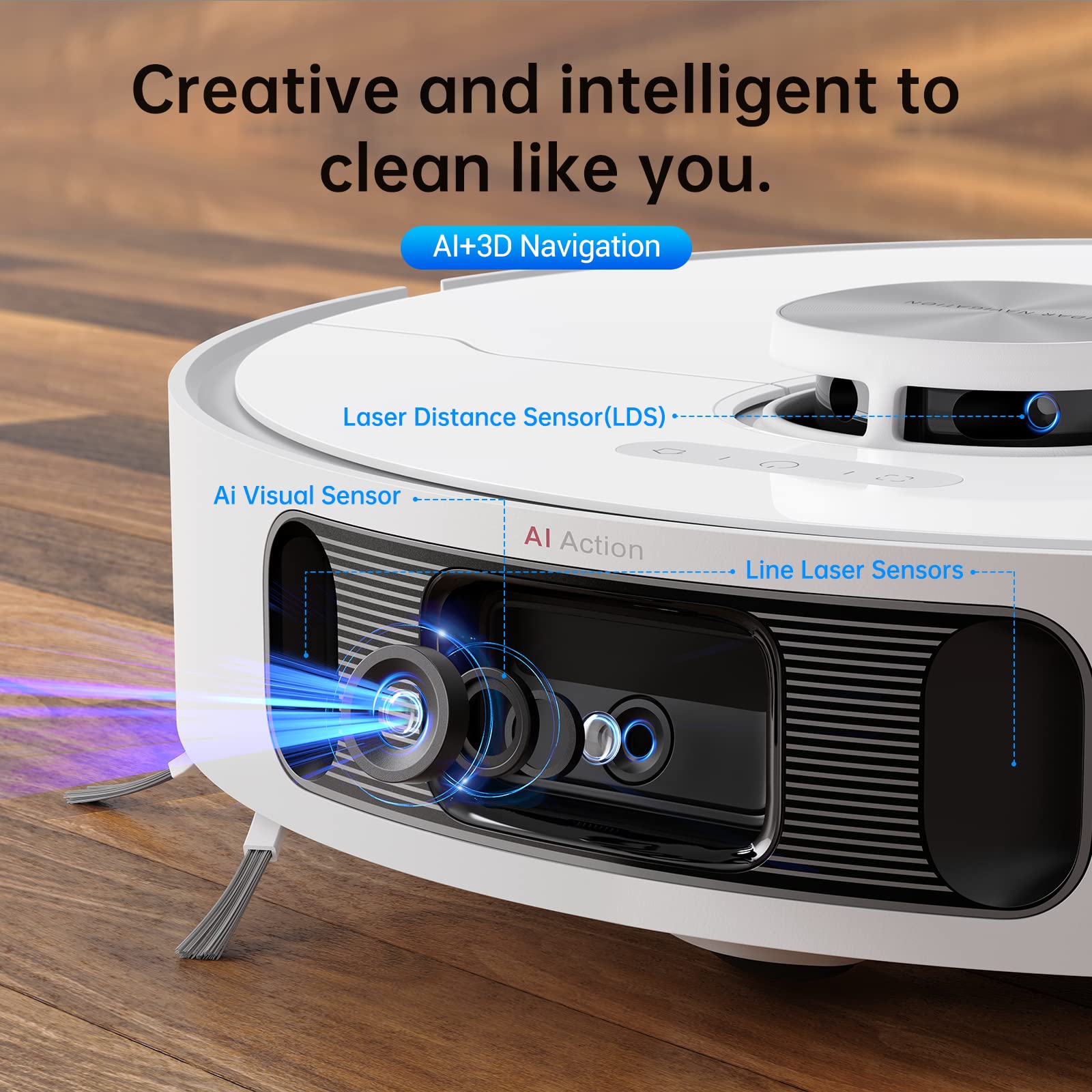dreame L10s Ultra Robot Vacuum and Mop Combo, Auto Mop Cleaning and Drying, Self-Refilling and Self-Emptying Base for 60 Days of Cleaning, 5300Pa Suction and AI Navigation, Compatible with Alexa - Image 3