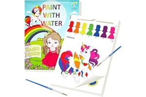 ALNETI Paint with Water Books for Kids Ages 4-8 - Watercolor Painting Kits - Princess Unicorn Arts and Crafts for Girls 3 4 5 Year Old - Water Coloring Book Craft Kit - Little Girl Art Gifts Mess Free Set