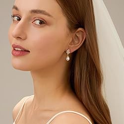Trinckle Gold Bridesmaid Earrings, Gold Pearl