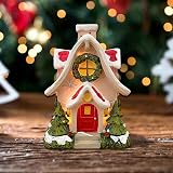 Pipihome Log Cabin Incense Burner - Gingerbread House Holiday Decor view 3