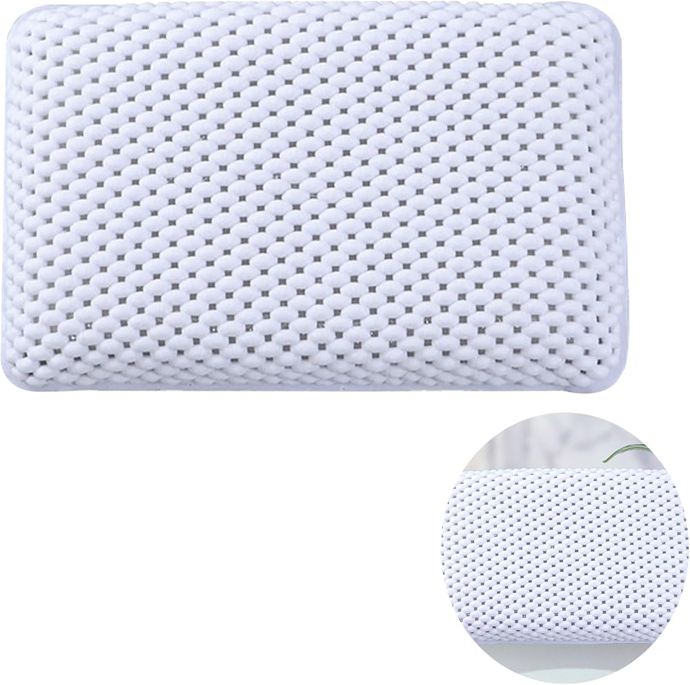 Mtbricey Bath Pillow White 29cm Waterproof Head Neck Support Cushion 8 Suction