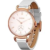 SURVAN WatchDesigner Swiss-Quartz Fashion Wrist Watch for Women Sapphire Mirror 18k Yellow Gold Ion-Plated Stainless Steel Ca