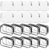 20 Packs Clear Cosmetics Bags for Women Men Waterproof Toiletry Bags PVC Makeup Bags Organizer Case with Zipper for Travel Bathroom (Black&White)