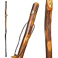 Brazos Rustic Wood Walking Stick, Hickory, Traditional Style Handle, for Men & Women, Made in The USA